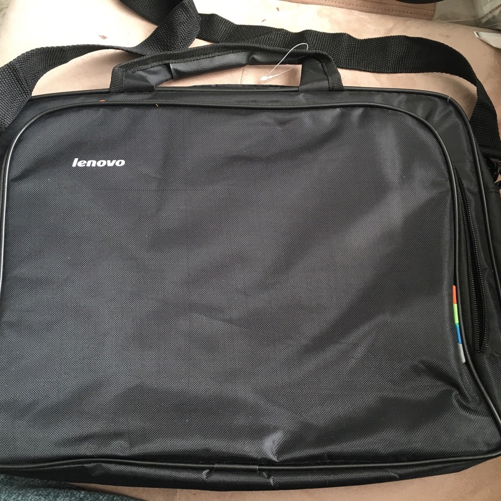 Lenovo Black Laptop Briefcase with Subtle Colored Zipper Accents